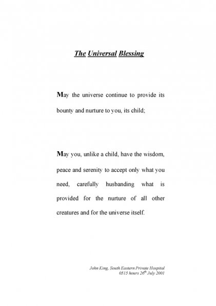 The Universal Blessing - small