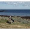 View the image: Woman in beach chair