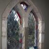 View the image: Stained glass window at Montsalvat Artists' Community