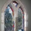View the image: Stained glass window at Montsalvat Artists' Community