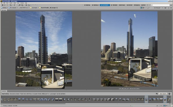 Eureka Tower through window comparison