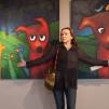 View the image: Magda Dmowska  and Red Dog paintings