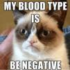 View the image: blood type is b negative